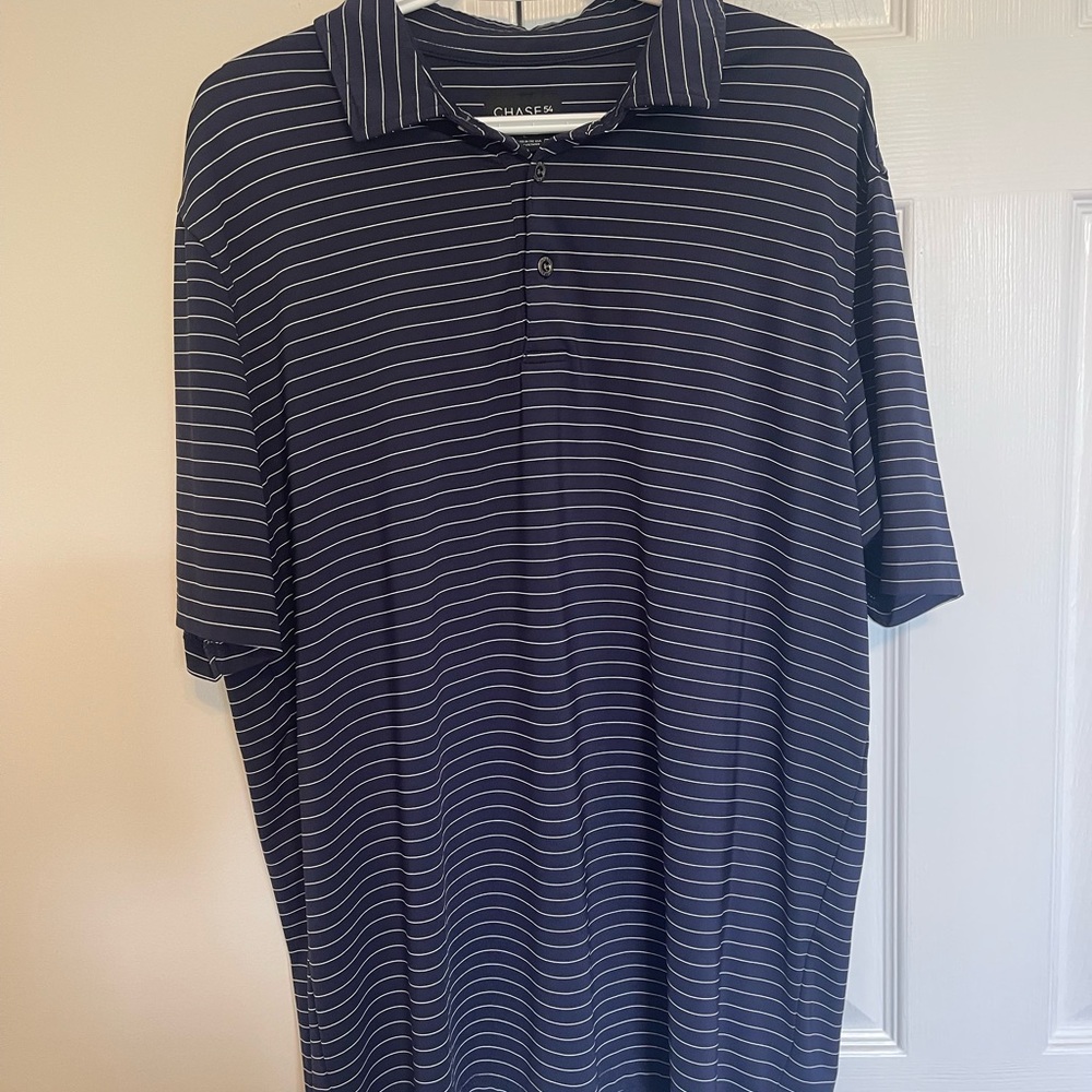 Chase 54 Blue and White Striped Polo